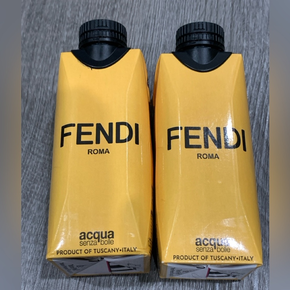 NEW Fendi Roma Luxury Water Cartons (Set of 2) - Collectible Home Decor Prop